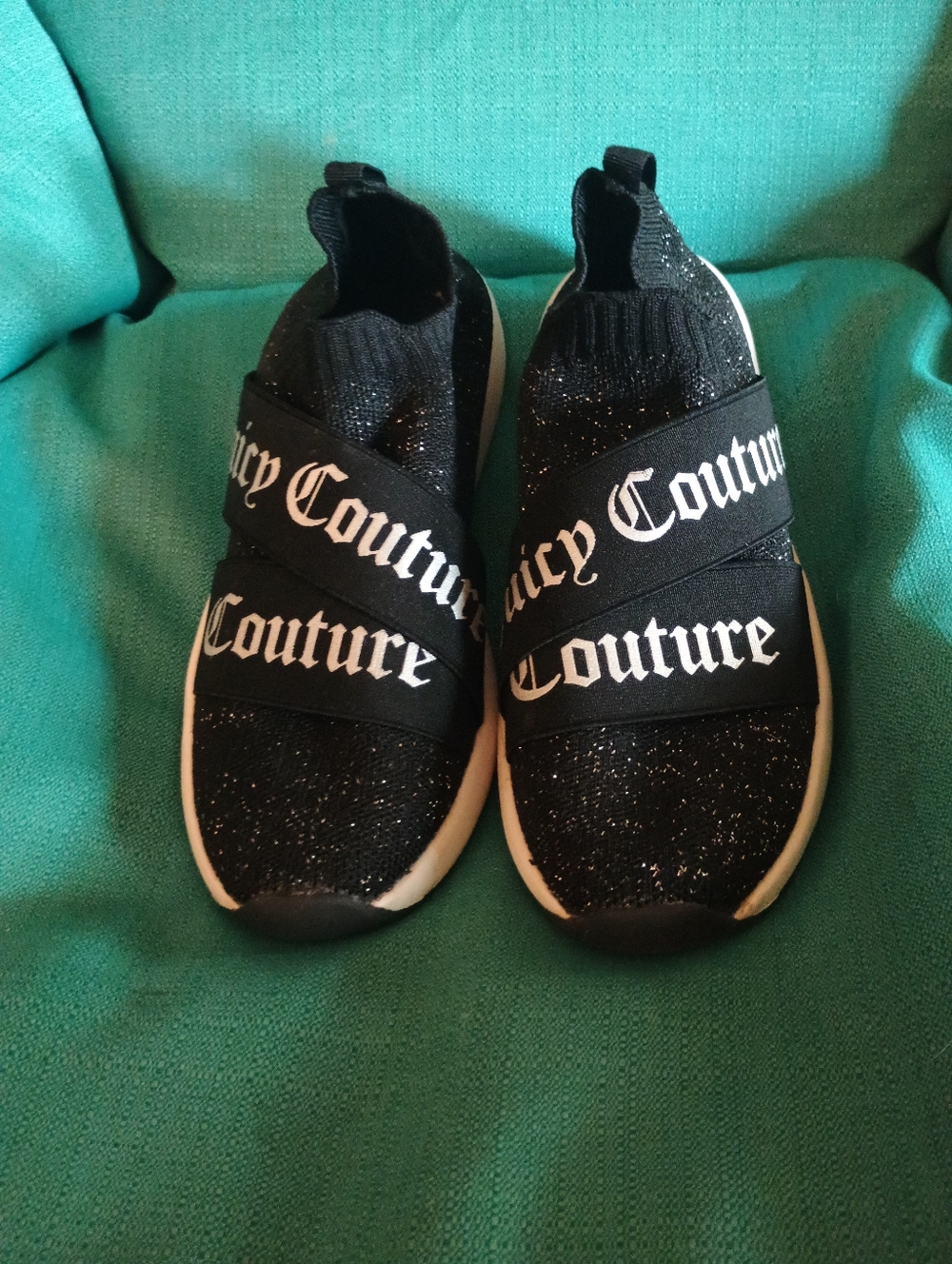 JUICY COUTURE Black And Silver Sparkly Sneakers Size 7